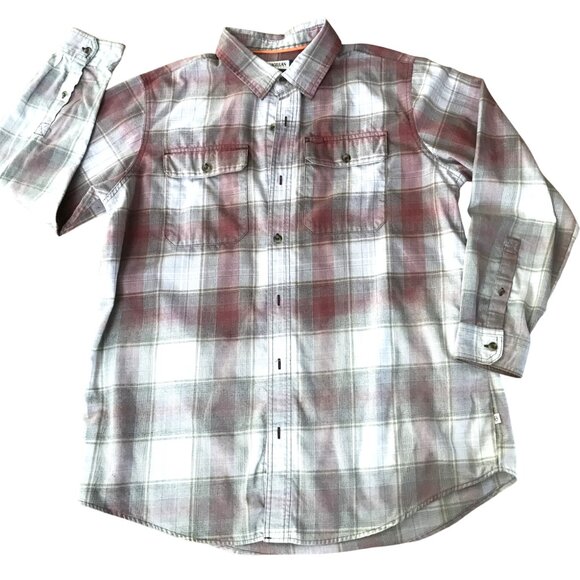 Reworked Bleached Heavy Flannel Shirt: Positive Vibes Plus Size Upcycled Top - Picture 7 of 9